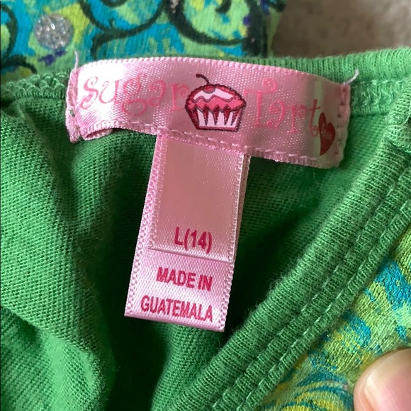 NEW Cut Back Green Patterned Shirt Girls (L, 14) - Picture 4 of 4